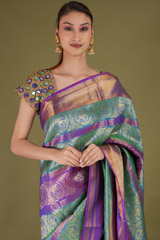 Blue And Green Silk SareeDSC05415 2